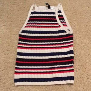red white and blue striped tank